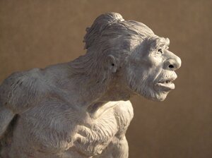 Completed sculpture, using “Sculpey” clay over metal and wood armature.